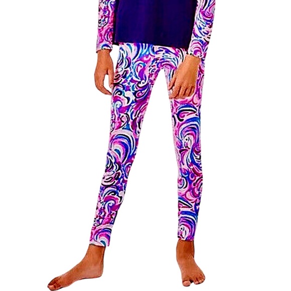 Lilly Pulitzer Other - Lilly Pulitzer Girl's Maia Leggings Color: Raz Berry Flamingoals pink & blue NWT